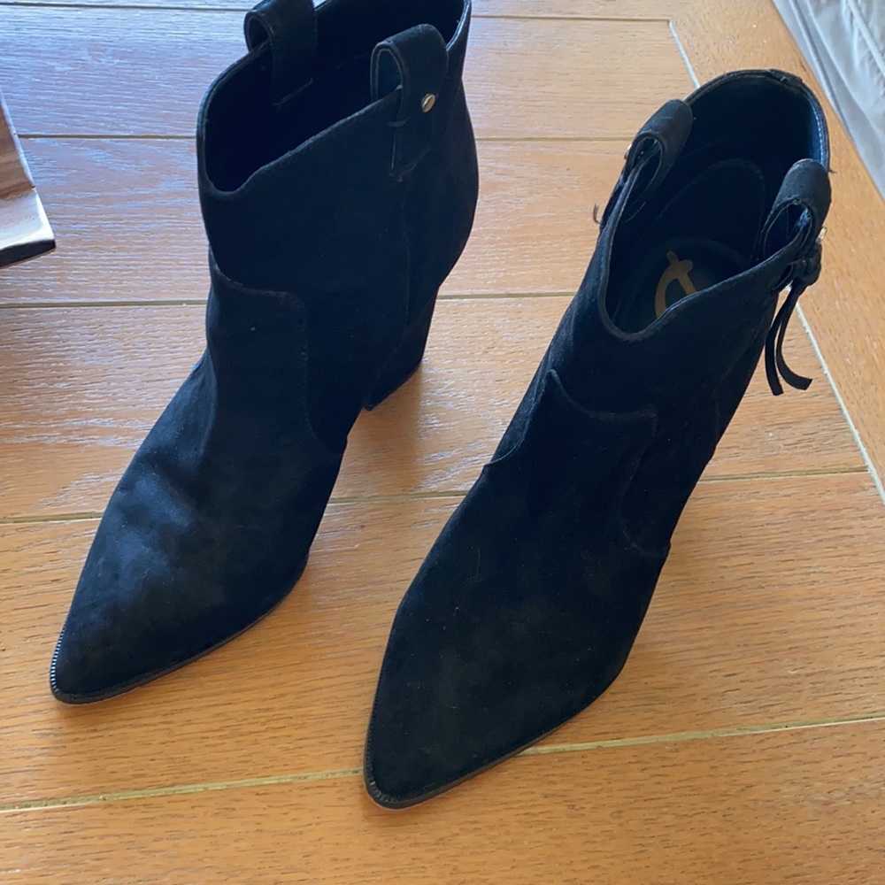 Sam Edelman suede block heal booties